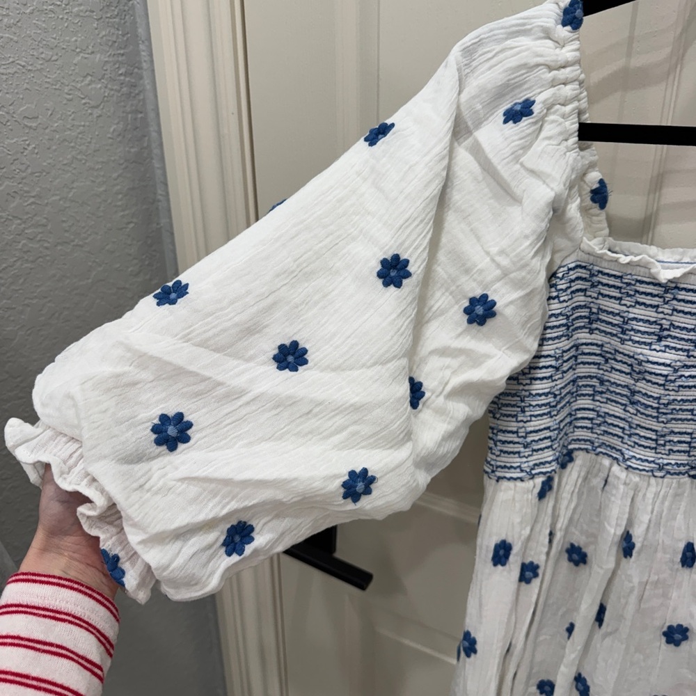 Free People White and Blue Floral Dress - Picture 4 of 14